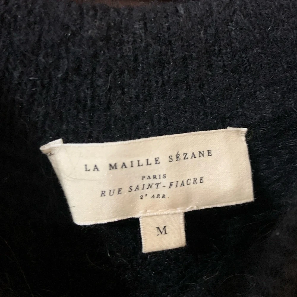 Sezane Women's Joko Black Sweater with Yellow Floral Pattern - Picture 3 of 3